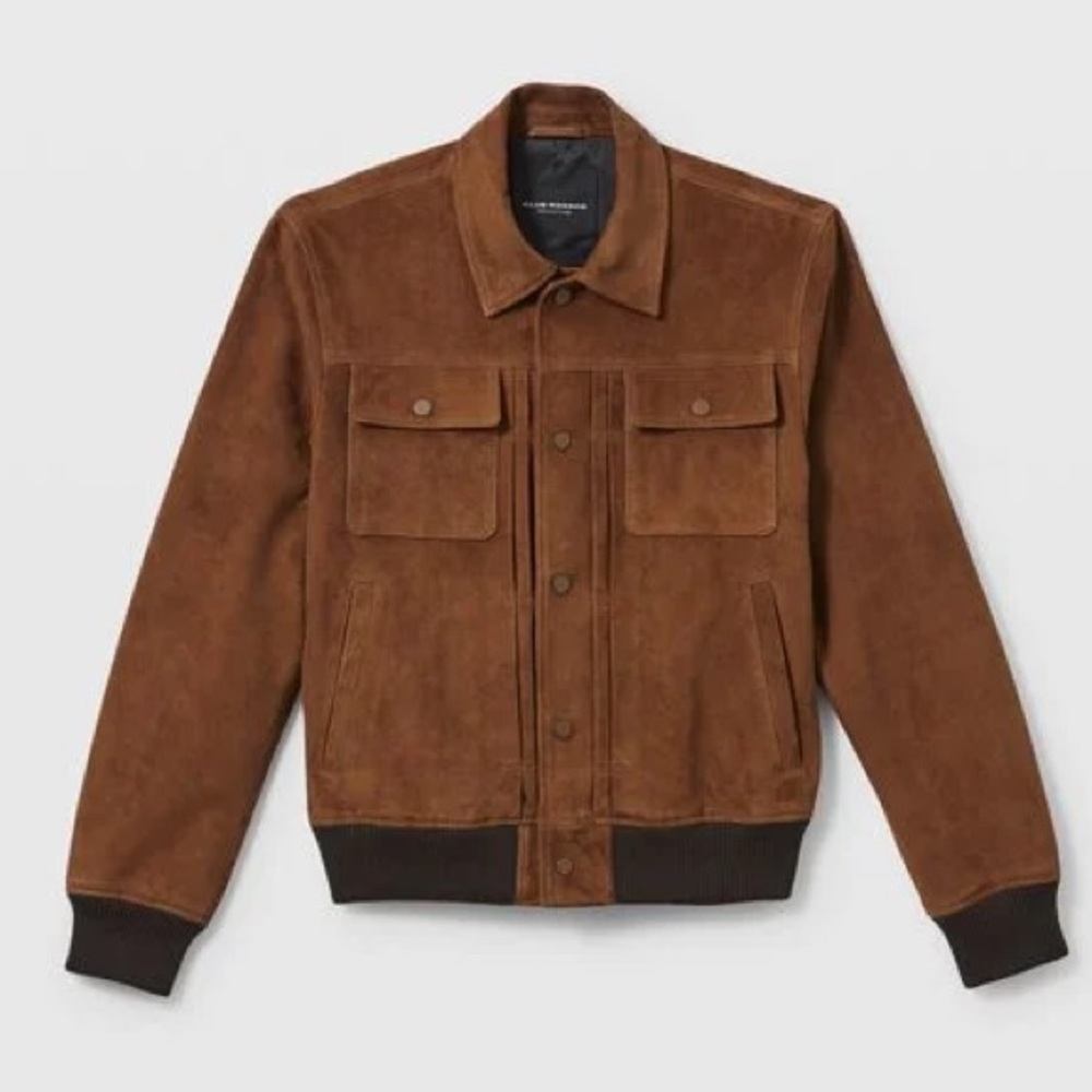 Club Monaco Suede Trucker Jacket